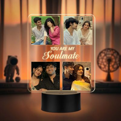 Personalized You are My Soulmate LED Night Lamp with Warm White Light Gift for Wife, Husband, Girlfriend, Boyfriend Birthday Gift for Loveable Person